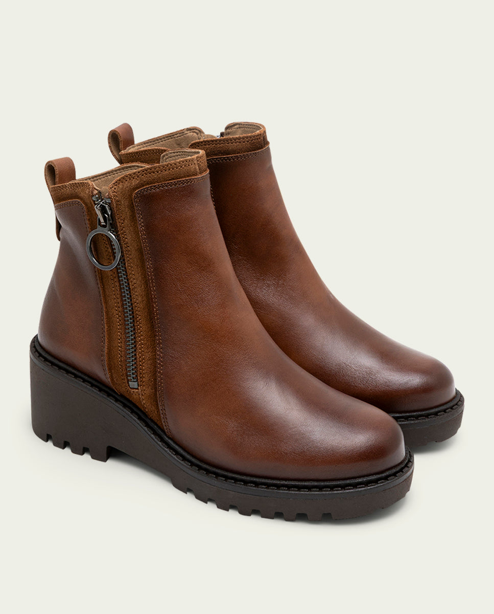 LEATHER PAZ LEATHER ZIPPER ANKLE BOOTS