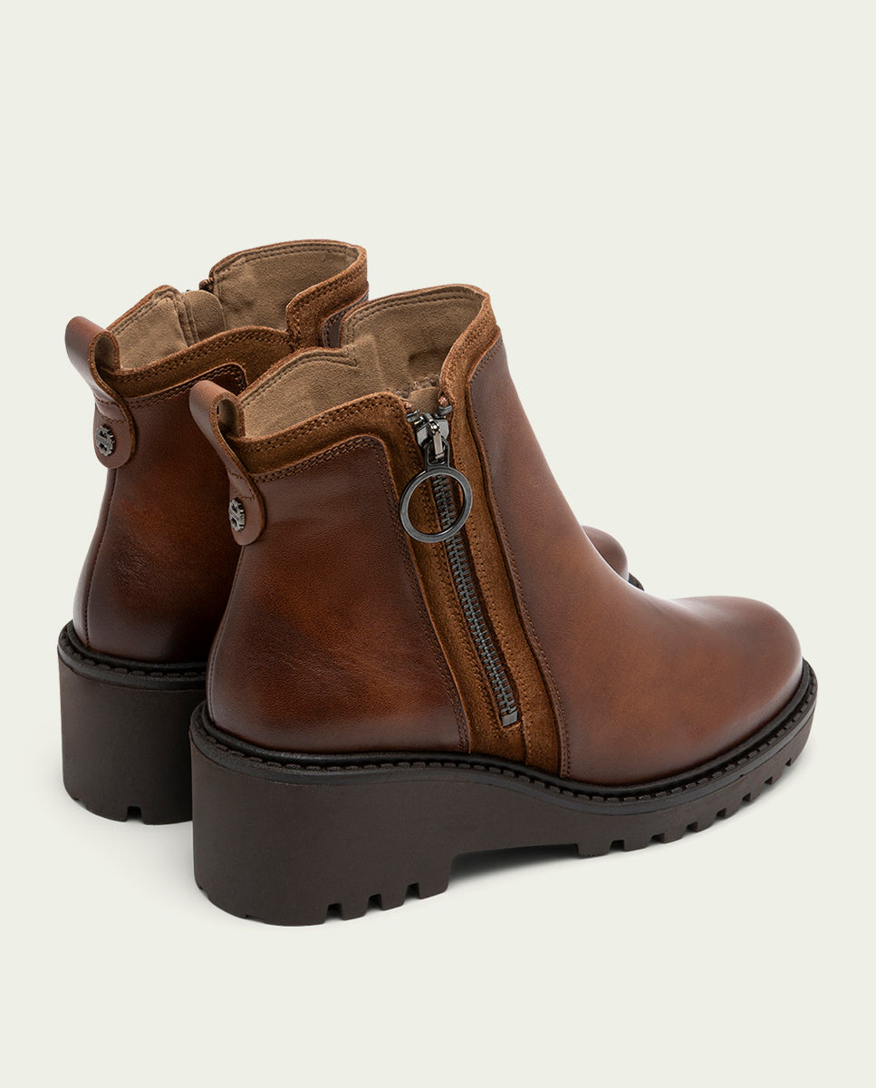 LEATHER PAZ LEATHER ZIPPER ANKLE BOOTS