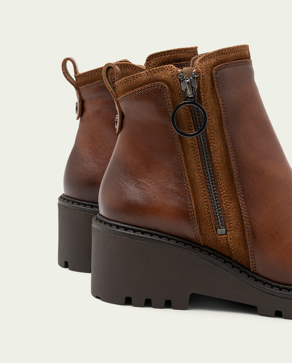 LEATHER PAZ LEATHER ZIPPER ANKLE BOOTS