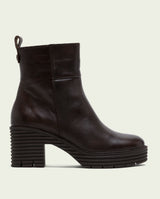 BOTTINES EN CUIR AVEC FERMETURE ÉCLAIR SOFÍA MOKA