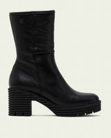 BLACK SONIA LEATHER ZIPPER BOOTS