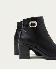 BOTTINES EN CUIR À TALONS TATIANA NOIR