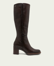 Triana Moka Leather Heeled Boots