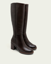 Triana Moka Leather Heeled Boots