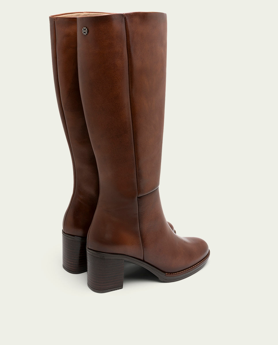 BOTTES EN CUIR À TALONS TRIANA CUERO