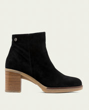 Tamara Noir Leather Heeled Ankle Boots