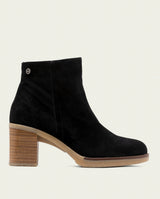 Tamara Noir Leather Heeled Ankle Boots