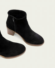 Tamara Noir Leather Heeled Ankle Boots