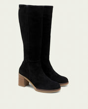 Tina Noir Leather Heeled Boots