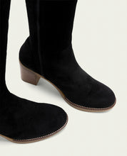 Tina Noir Leather Heeled Boots