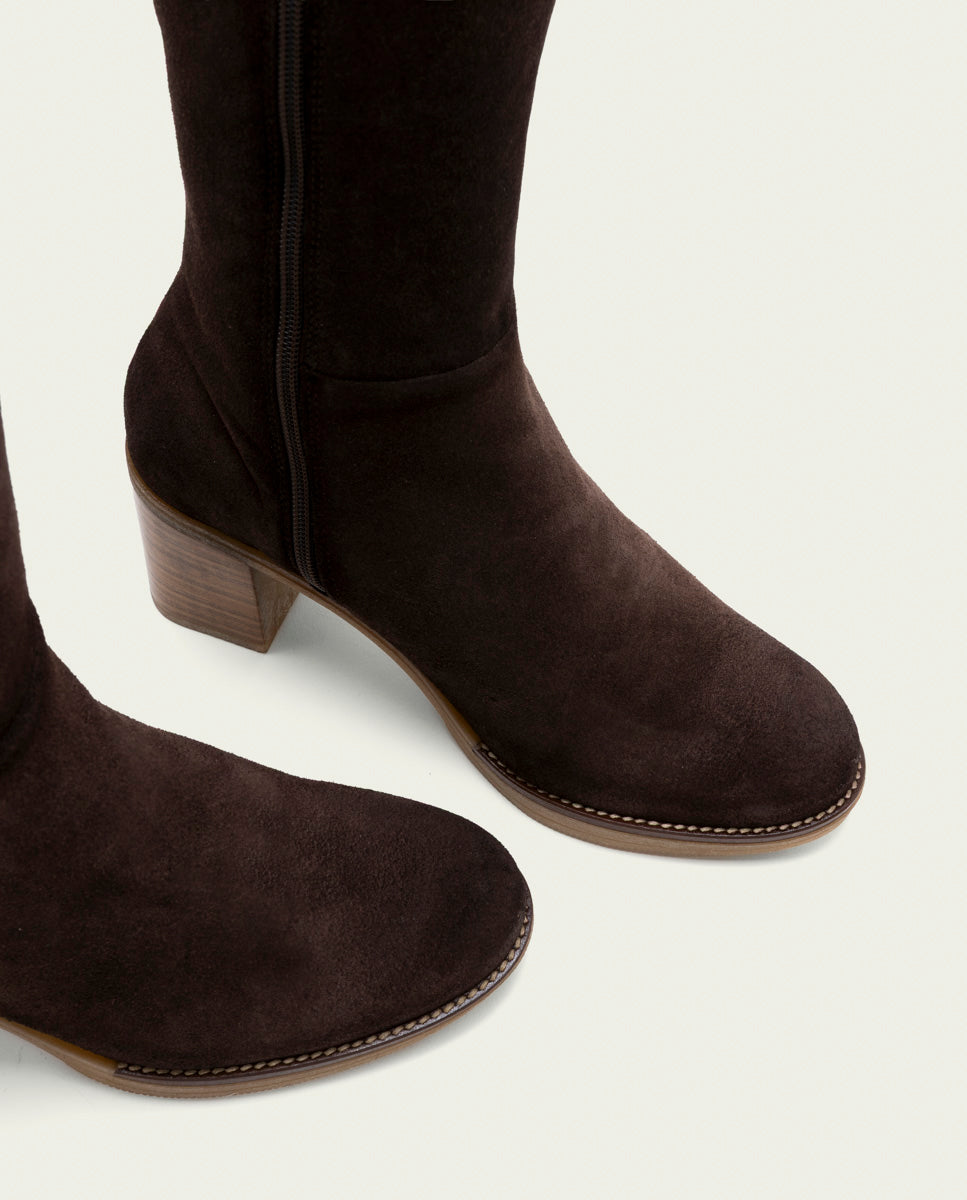 Tina Moka Leather Heeled Boots
