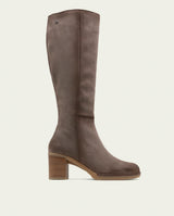 BOTTES EN CUIR À TALONS TINA GRIS