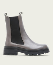 BOTTINES TRACK EN CUIR AVEC ÉLASTIQUES NAÍN GRIS