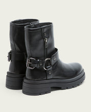 BOTTINES TRACK EN CUIR NOIR AVEC FERMETURE ÉCLAIR NASYA
