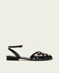 BALLERINE PLATE CLOUTÉS NOIR DORÉ RITA