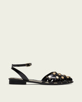 BALLERINE PLATE CLOUTÉS NOIR DORÉ RITA