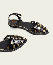 BALLERINE PLATE CLOUTÉS NOIR DORÉ RITA