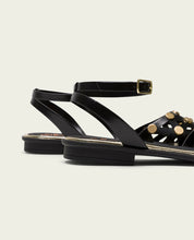 BALLERINE PLATE CLOUTÉS NOIR DORÉ RITA