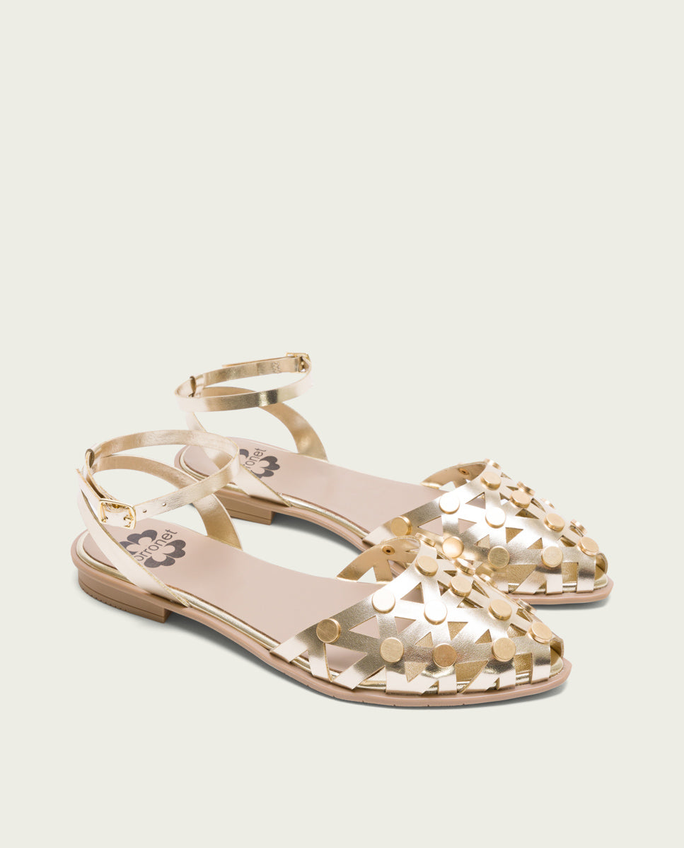BALLERINE PLATE CLOUTÉS DORÉ RITA