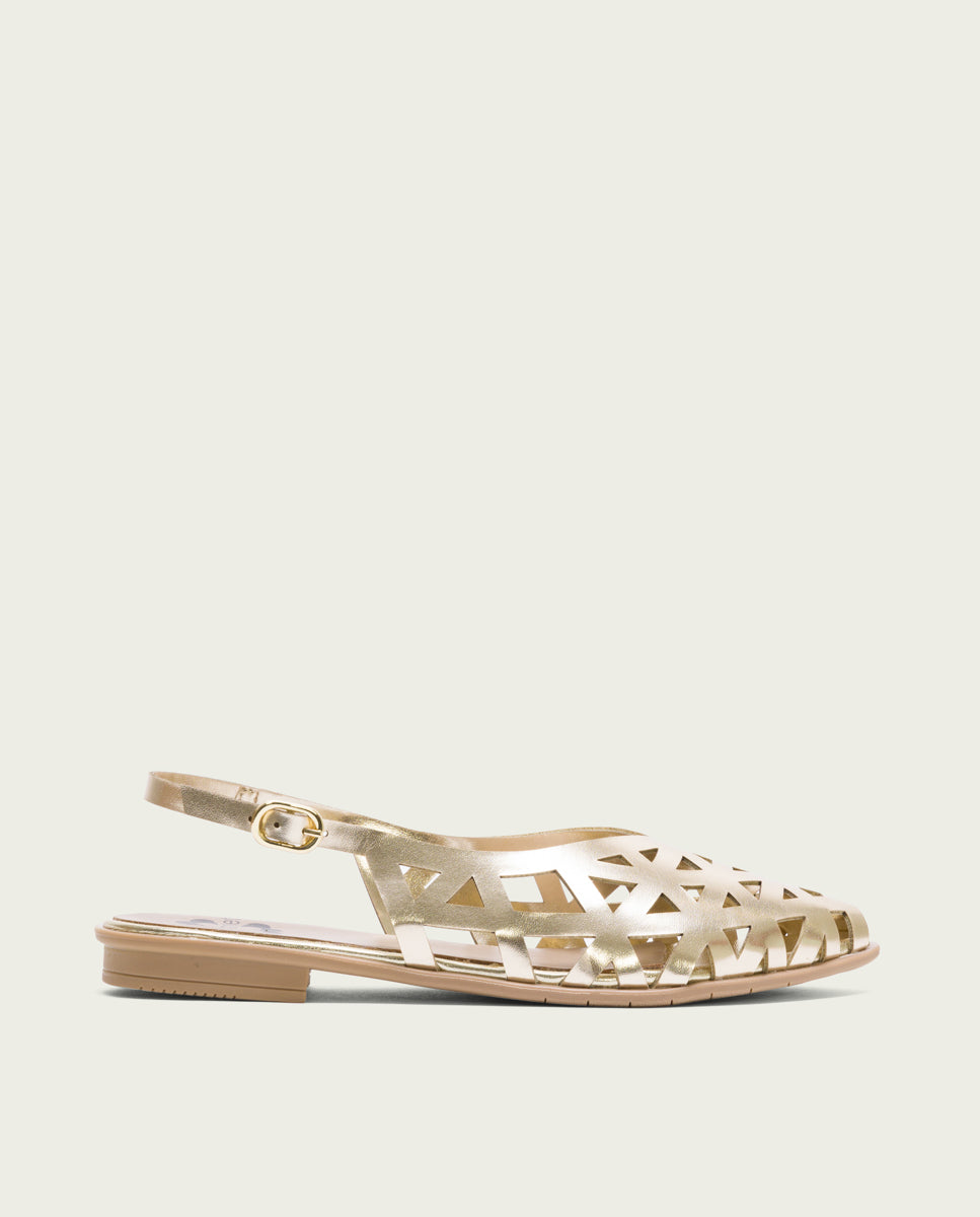 RINA GOLD FLAT BALLET SHOES