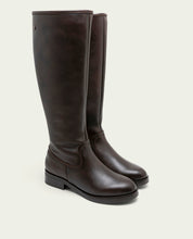 BOTTES HAUTES EN CUIR À TIGE LARGE JANA MOKA