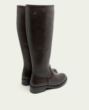 BOTTES HAUTES EN CUIR À TIGE LARGE JANA MOKA