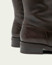 BOTTES HAUTES EN CUIR À TIGE LARGE JANA MOKA