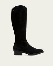 MANUELA BLACK WIDE-CALF LEATHER BOOTS
