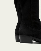 MANUELA BLACK WIDE-CALF LEATHER BOOTS