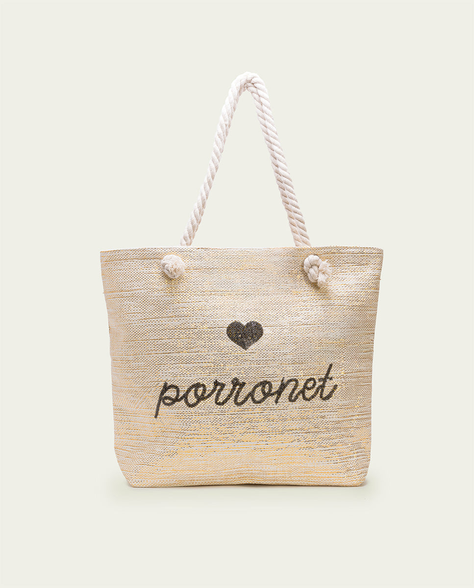 METALLIC RAFFIA BAG