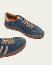BASKETS SPORT CUIR BLEU ET BEIGE ROMA