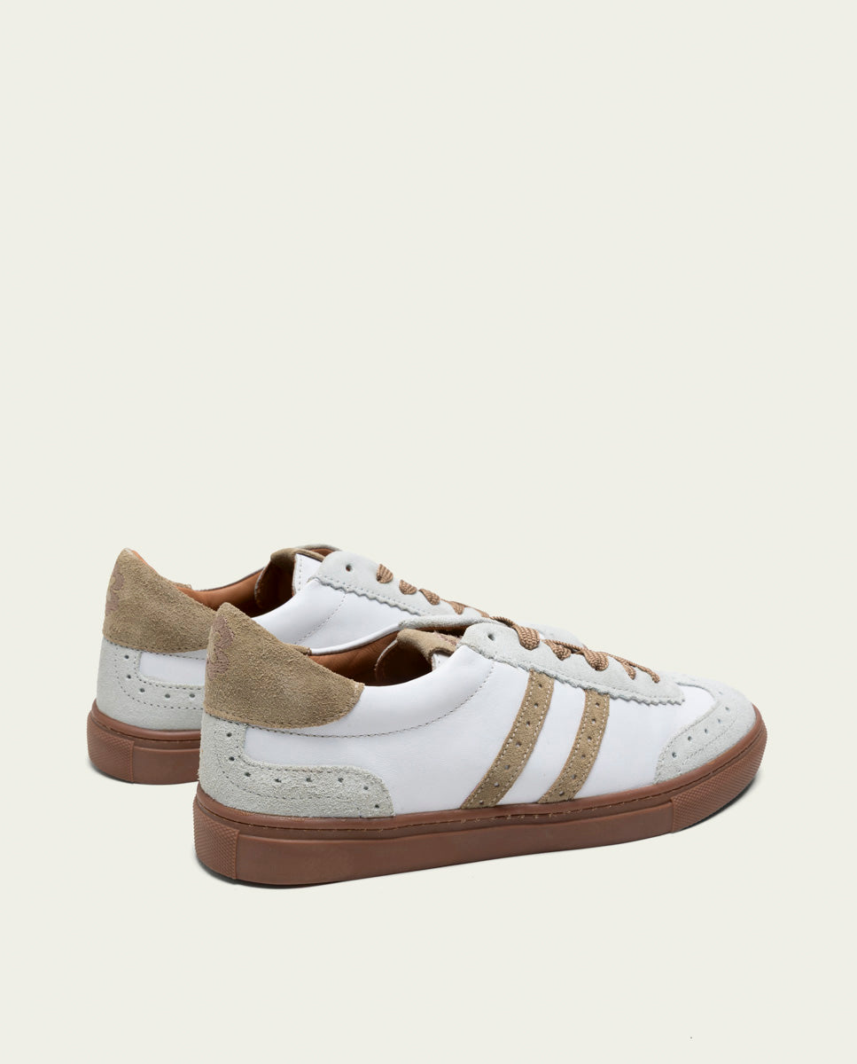 CHLOE WHITE AND BEIGE LEATHER SNEAKERS