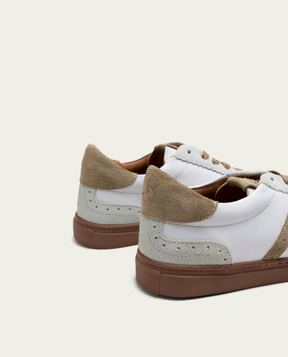 CHLOE WHITE AND BEIGE LEATHER SNEAKERS