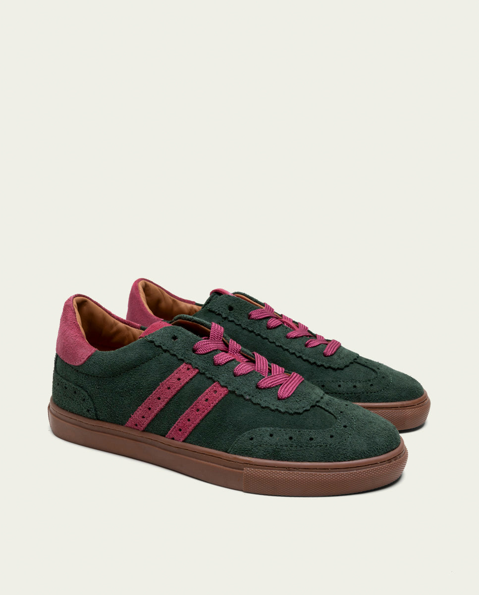 GREEN AND PINK SUEDE SPORT SNEAKERS BERLIN