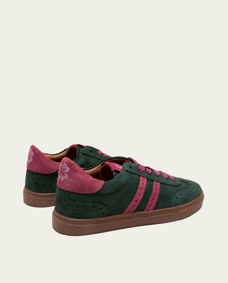 GREEN AND PINK SUEDE SPORT SNEAKERS BERLIN