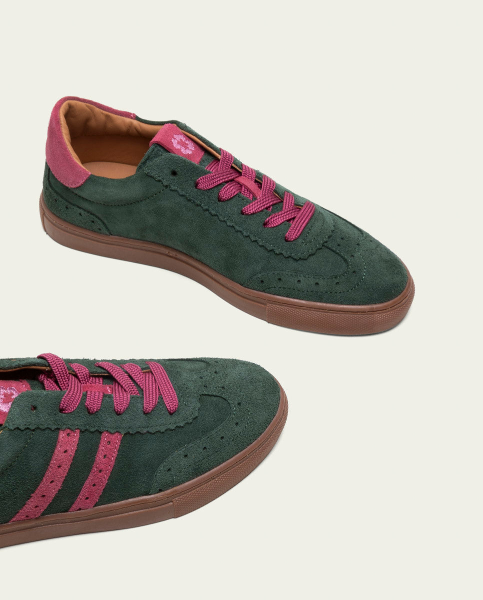 GREEN AND PINK SUEDE SPORT SNEAKERS BERLIN