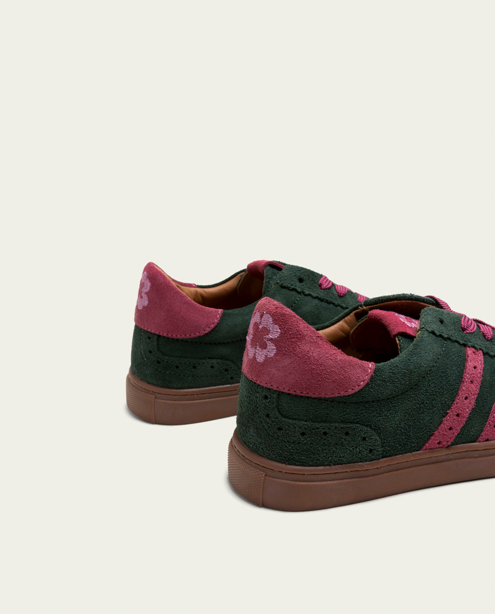GREEN AND PINK SUEDE SPORT SNEAKERS BERLIN