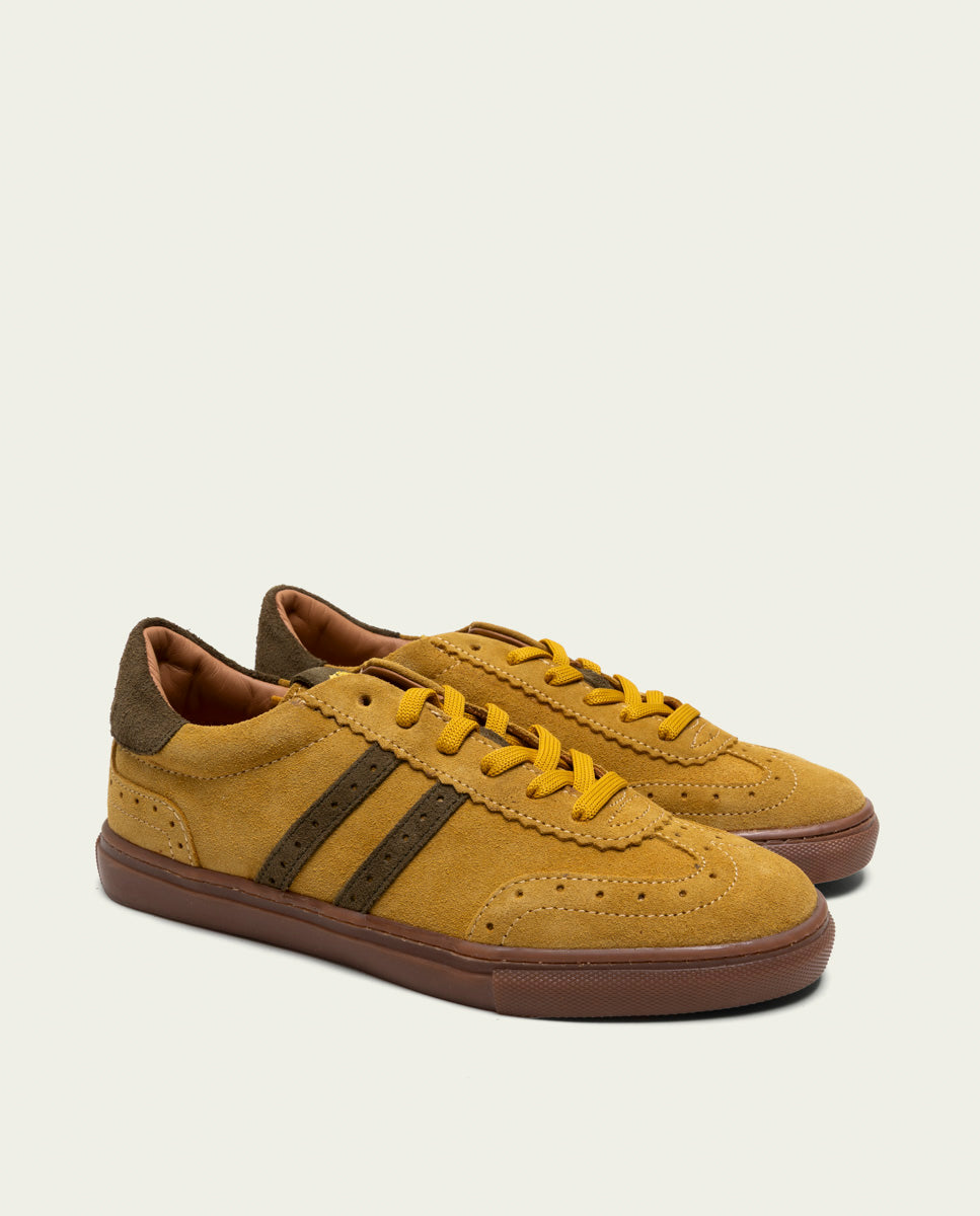 GREEN AND MUSTARD SUEDE SPORT SNEAKERS VIENA