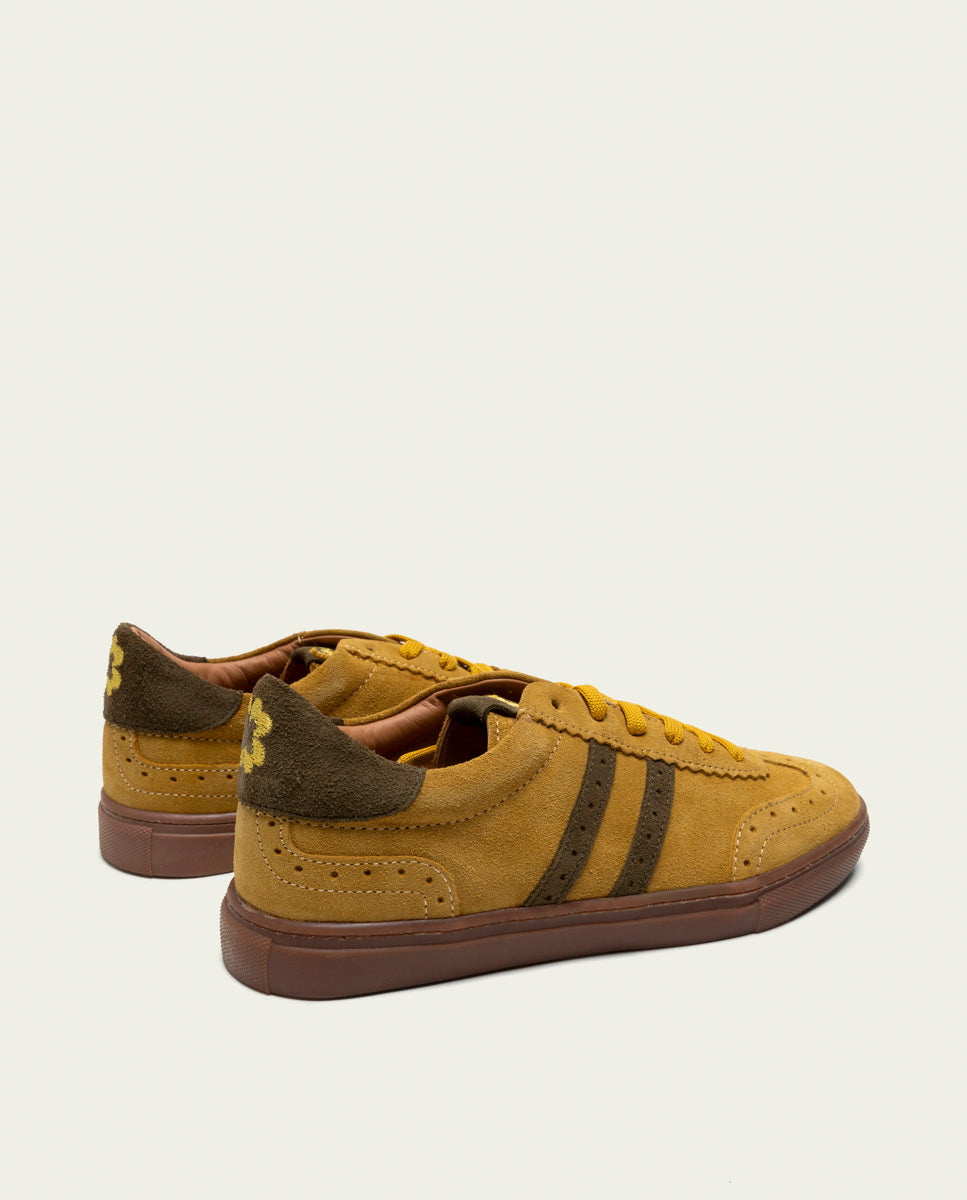 GREEN AND MUSTARD SUEDE SPORT SNEAKERS VIENA