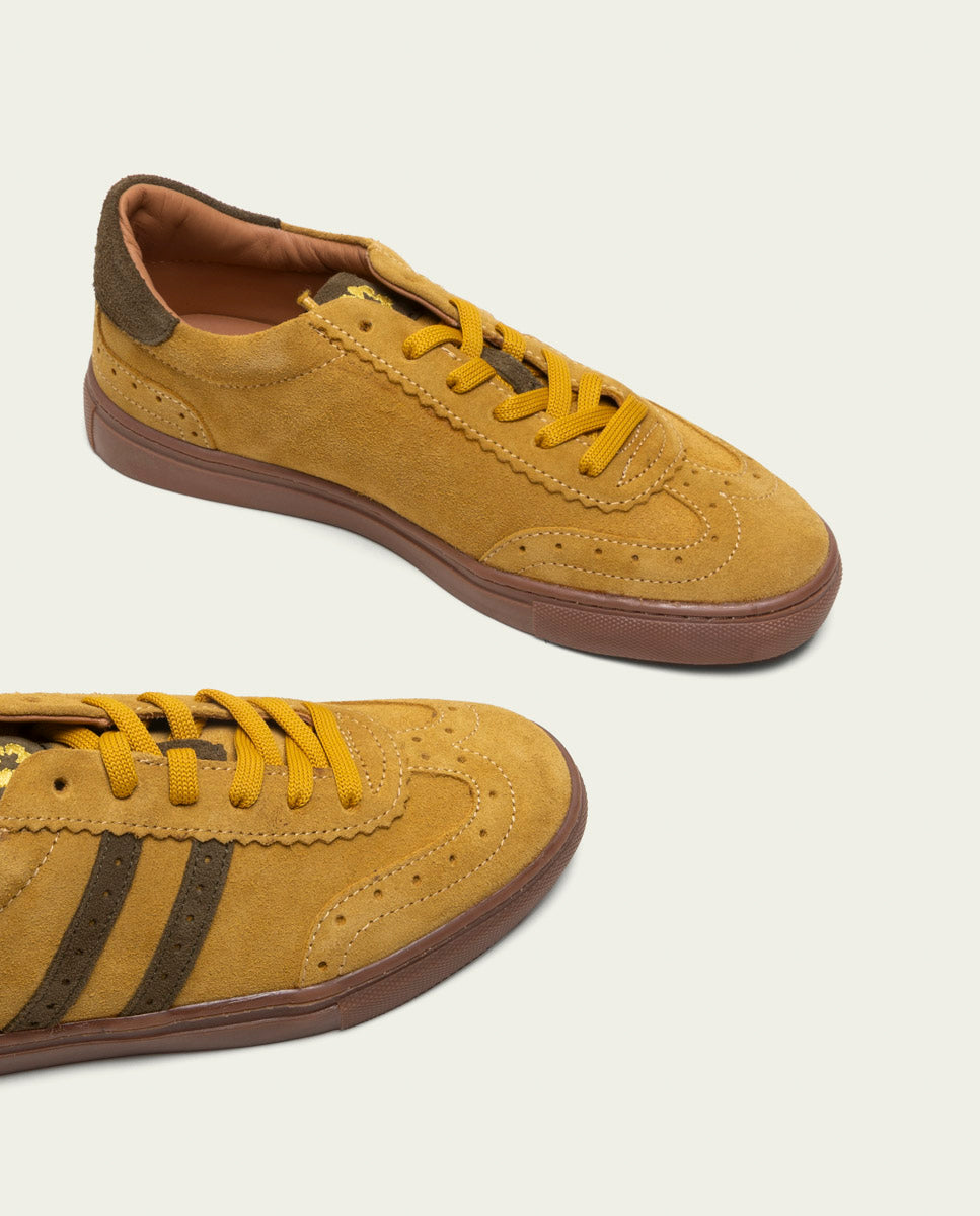 GREEN AND MUSTARD SUEDE SPORT SNEAKERS VIENA