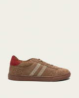 BASKETS SPORT DAIM TAUPE BEIGE ROUGE GRETA