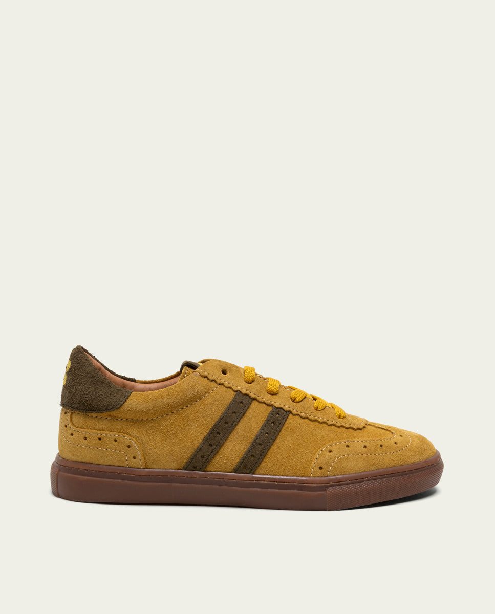 GRETA GREEN AND MUSTARD SUEDE SNEAKERS