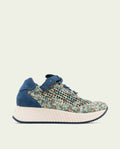 CHAUSSURES DE SPORT EN CUIR ET TISSU INÉS BLEU