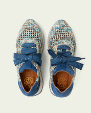 CHAUSSURES DE SPORT EN CUIR ET TISSU INÉS BLEU