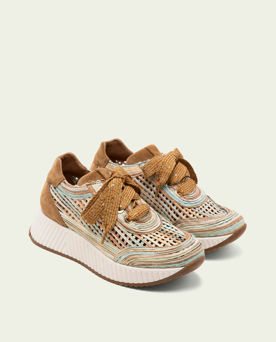CHAUSSURES DE SPORT EN CUIR ET TISSU INÉS CUIR