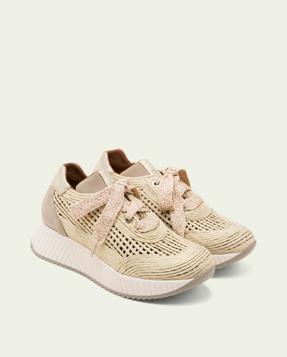 CHAUSSURES DE SPORT EN CUIR ET TISSU INÉS ARENA OR