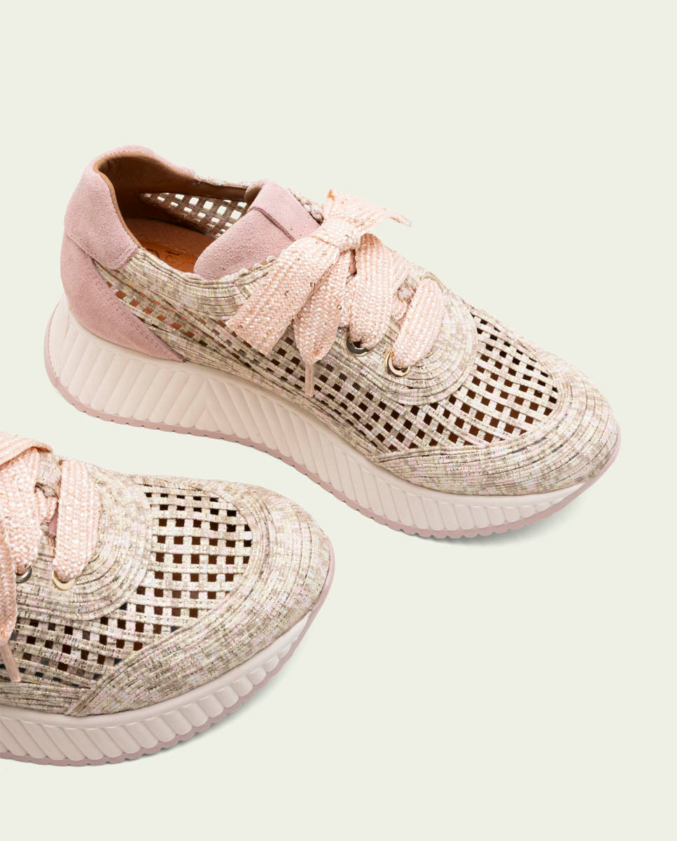 CHAUSSURES DE SPORT EN CUIR ET TISSU INÉS ROSÉ