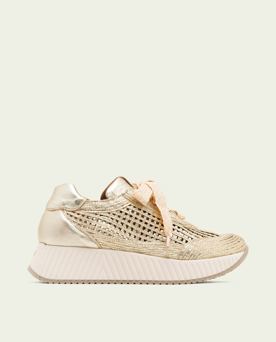 CHAUSSURES DE SPORT EN CUIR ET TISSU INÉS OR