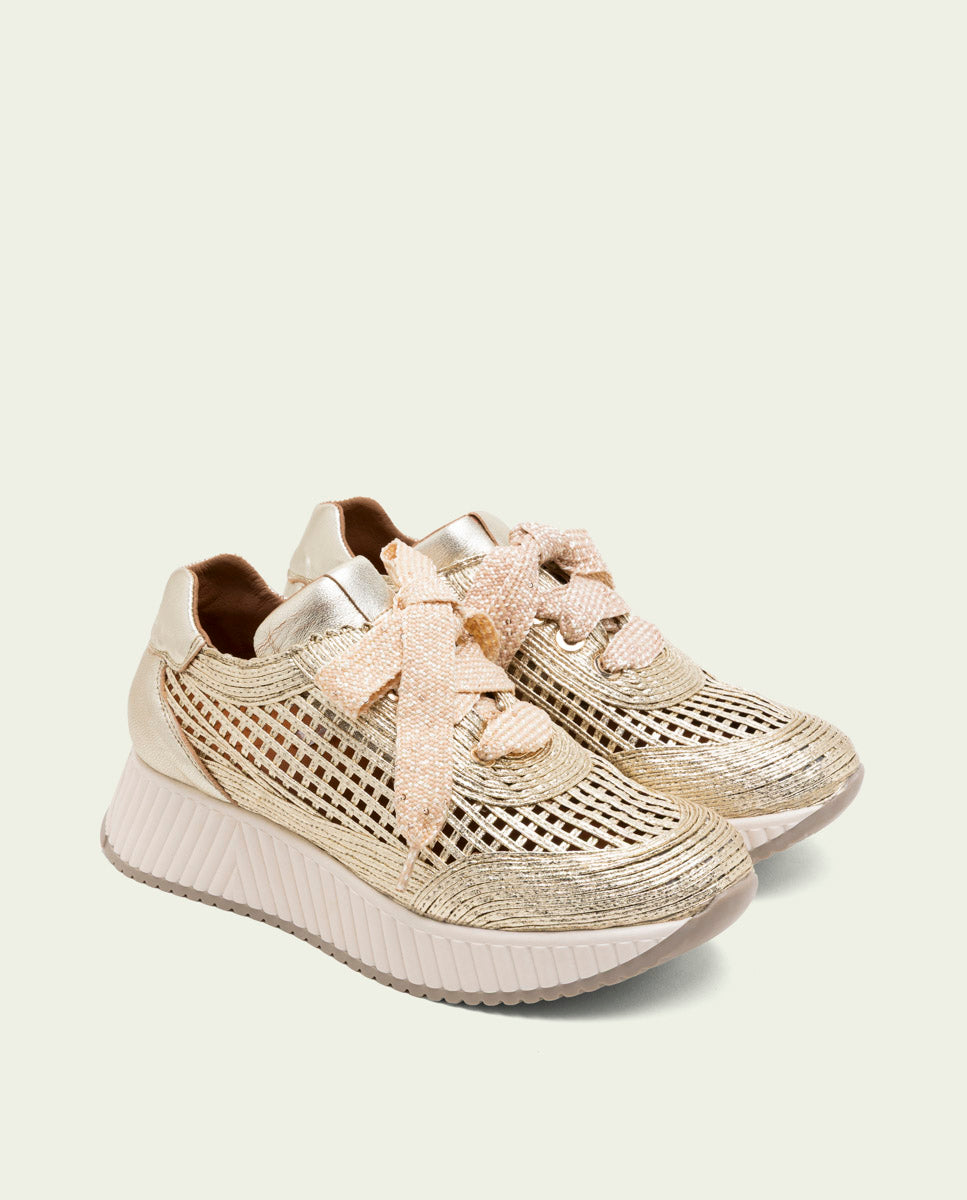 CHAUSSURES DE SPORT EN CUIR ET TISSU INÉS OR