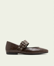VEGA MOCHA LEATHER FLAT BALLET PUMPS